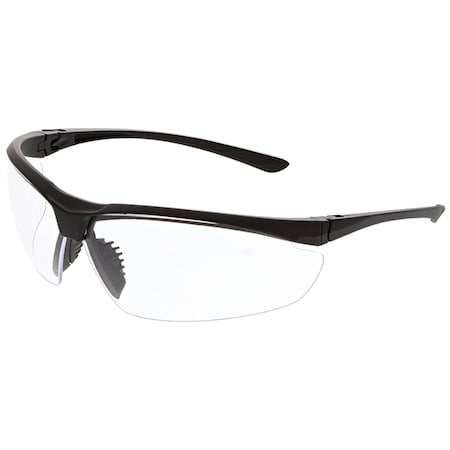 Mcr Safety VL2, Safety Glasses, Duramass Hard Coat, Clear Lens, Black Frame, Half Frame, 12 PK VL230